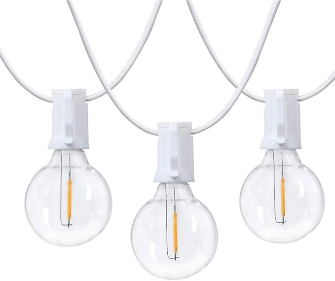 25Ft LED G40 Outdoor String Lights, Patio Globe String Lights with 27 Shatterproof LED Clear Bulb... | Amazon (US)