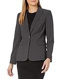 Calvin Klein Women's One Button Lux Blazer, Charcoal, 12 | Amazon (US)