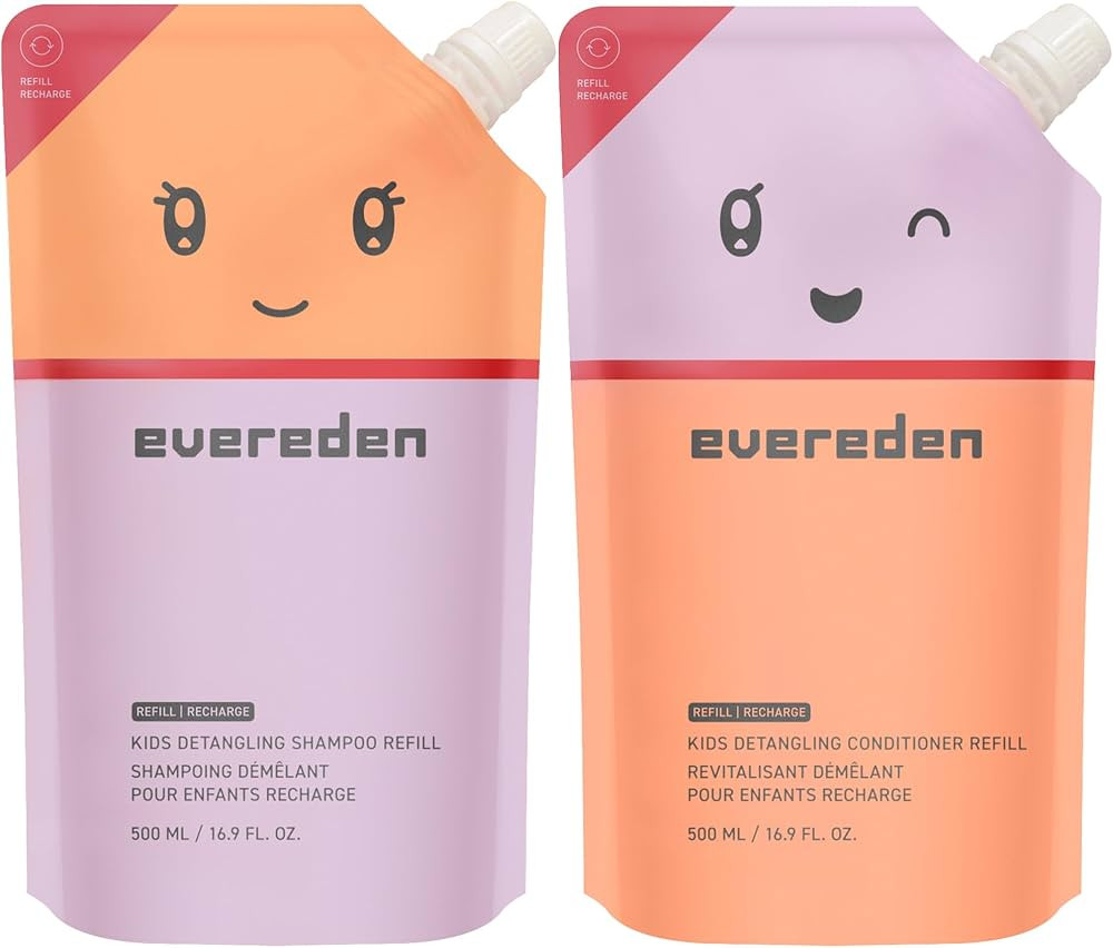 Evereden Kids Haircare Set (Refill): Hair Detangling Shampoo & Conditioner for Children Ages 3+, ... | Amazon (US)