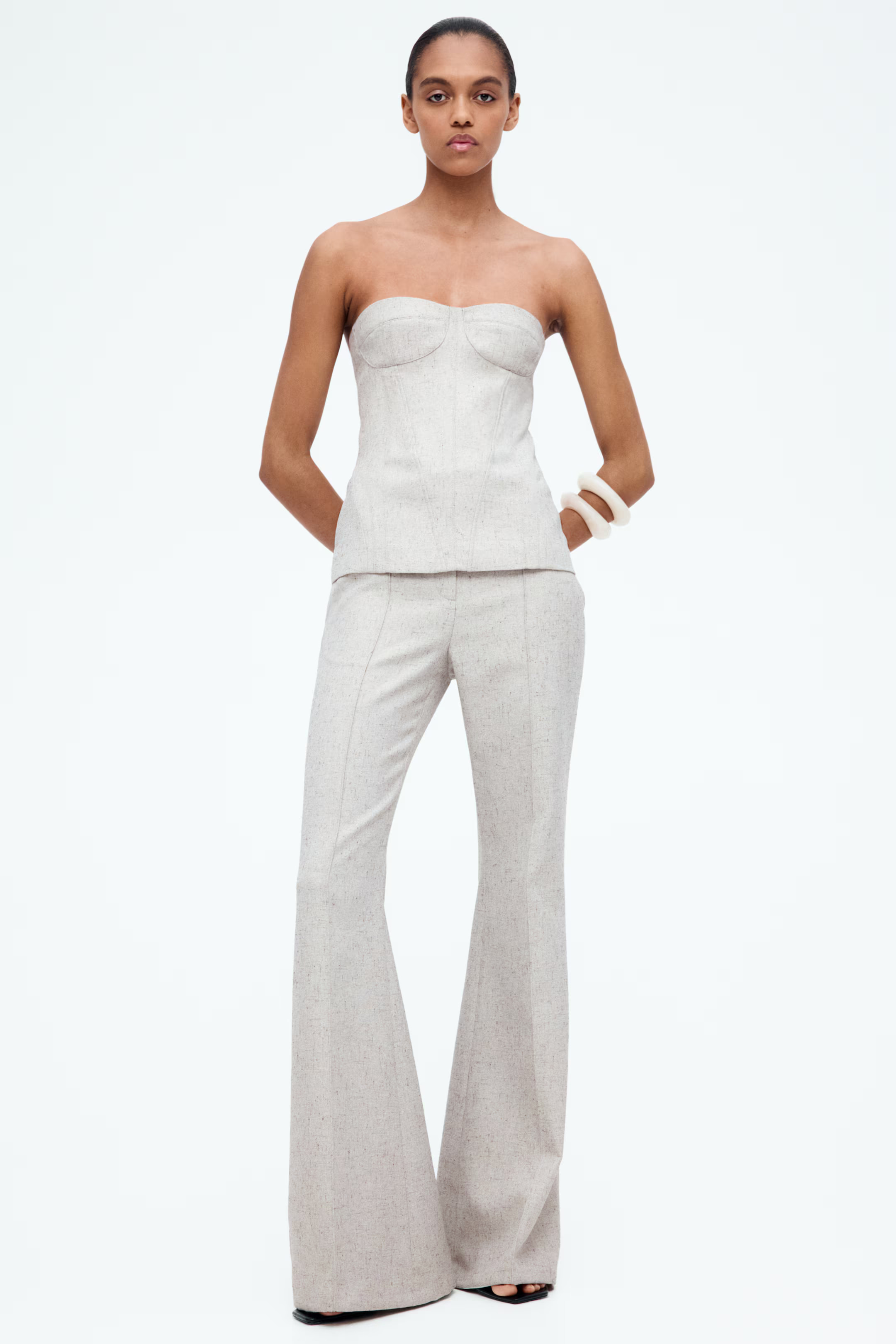 Flared crease-leg trousers | H&M (UK, MY, IN, SG, PH, TW, HK)