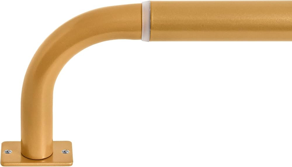 Meriville 1-Inch Diameter Wrap Around Blackout Curtain Rod, 84-Inch to 120-Inch, Gold Finish | Amazon (US)