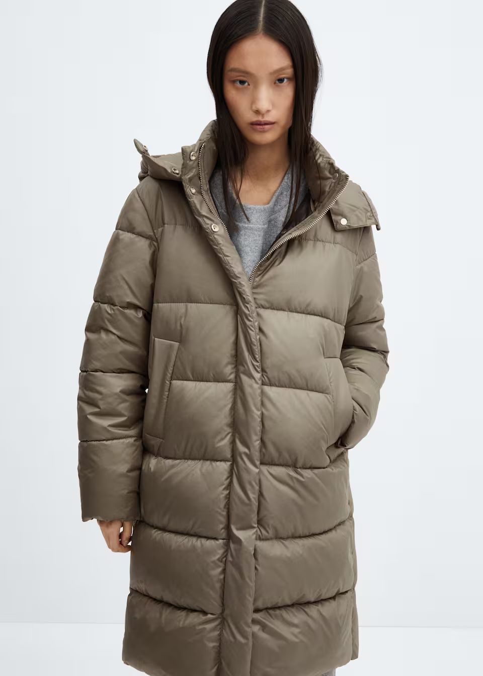 Detachable hood quilted coat -  Women | Mango USA | MANGO (US)