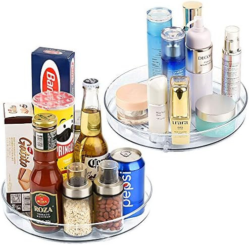 Empaxum 2 Pack Lazy Susan Cabinet Organizer 10.6" Clear Plastic Turntable Organizer Rotating Spic... | Amazon (US)
