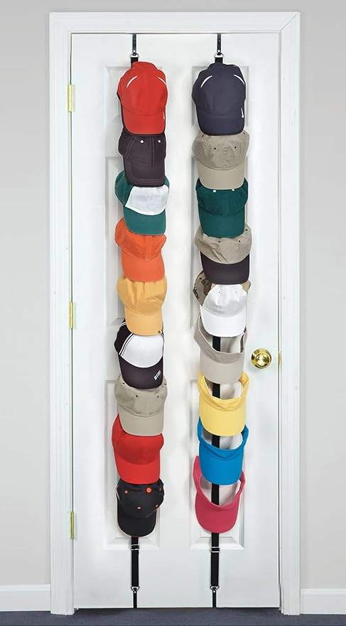 Perfect Curve CapRack18 Over-The-Door Hat Rack and Organizer |Baseball Cap Rack |Hat Rack Stand |... | Amazon (US)