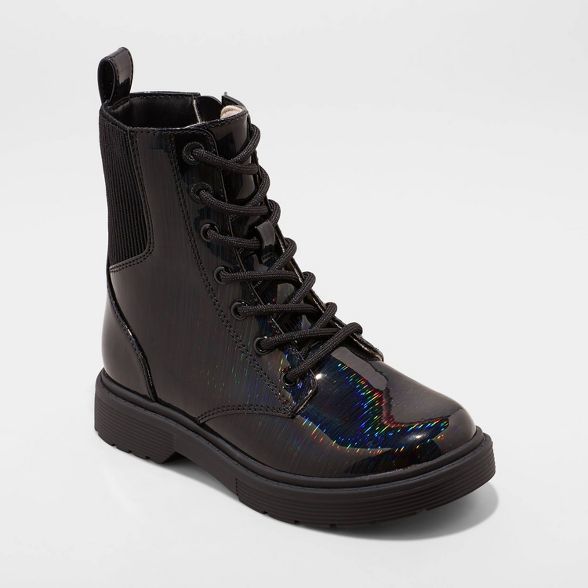 Girls' Nola Zipper Combat Boots - art class™ Black | Target