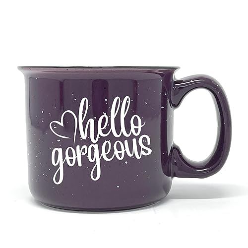 Hello Gorgeous - Cute Coffee Mug for Women- White 14 oz Large Coffee Cup - Novelty Mug, Perfect G... | Amazon (US)