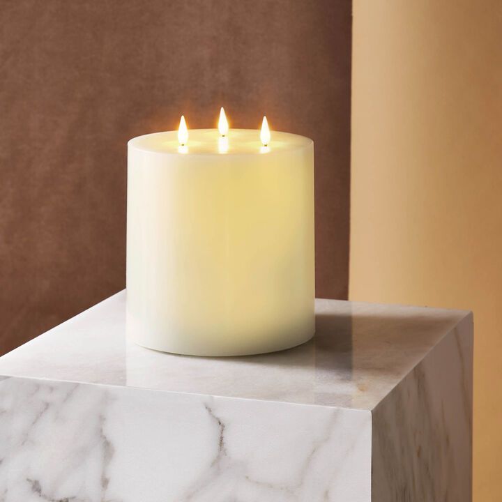 Infinity Wick Ivory 3-LED 6"x6" Pillar Candle | Lights.com