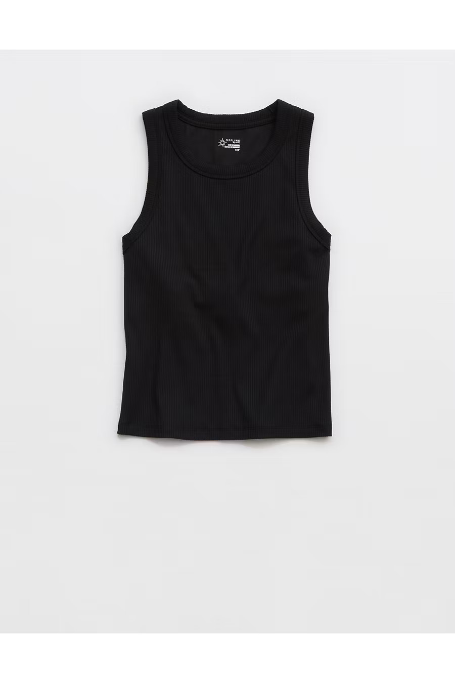 OFFLINE By Aerie Thumbs Up Heavyweight Cropped Tank Top Women's True Black XXS | Aerie