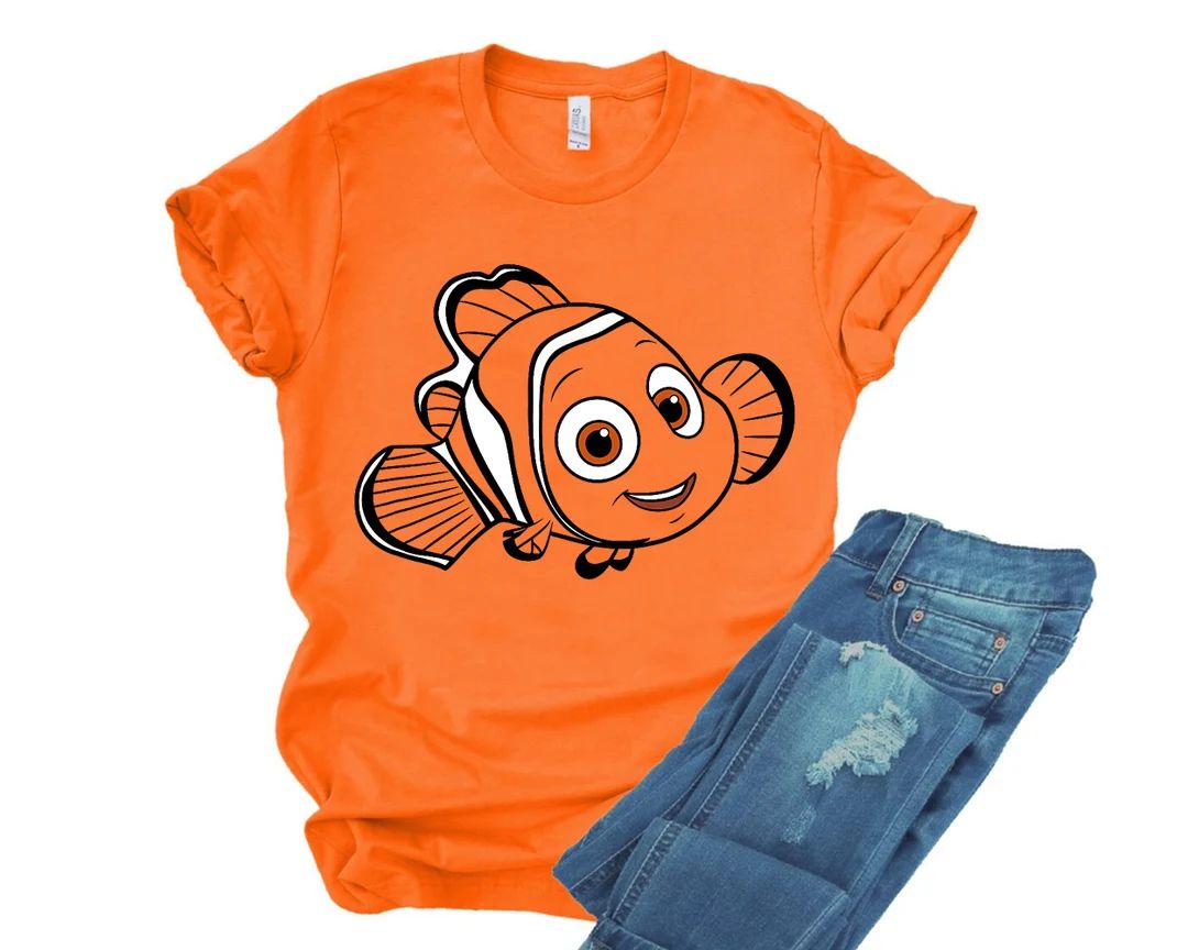 Disney Pixar Finding Dory Transparent Nemo Big Face Wave T-shirt, Magic Kingdom, Walt Disney Worl... | Etsy (US)