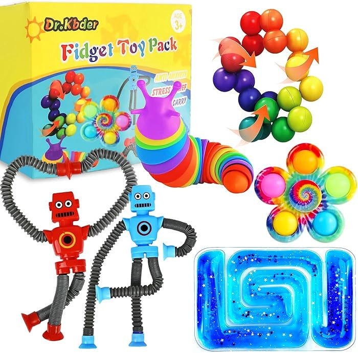 6Pack Sensory Autism Toys for Tollder Kids, Easter Basket Stuffers Autistic Travel Airplane Road ... | Amazon (US)