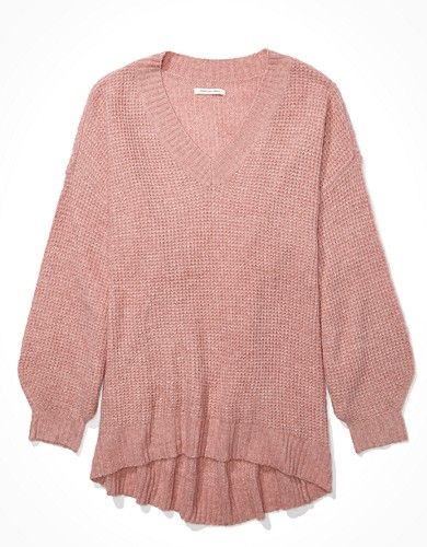 AE Oversized Dreamspun V-Neck Sweater | American Eagle Outfitters (US & CA)