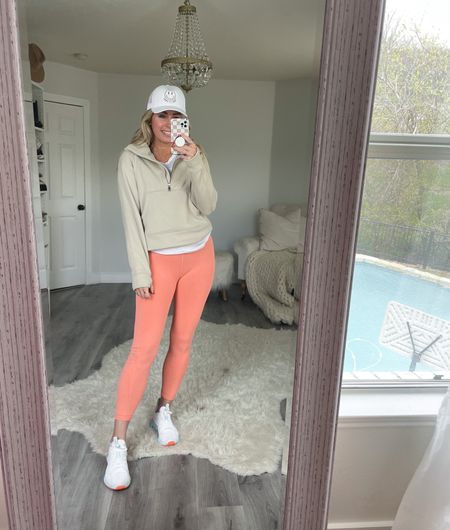 Sized up to a large in the pullover and workout top. Workout orange outfits fits TTS. Fitness. Lululemon dupe 

#LTKFind #LTKfit #LTKsalealert