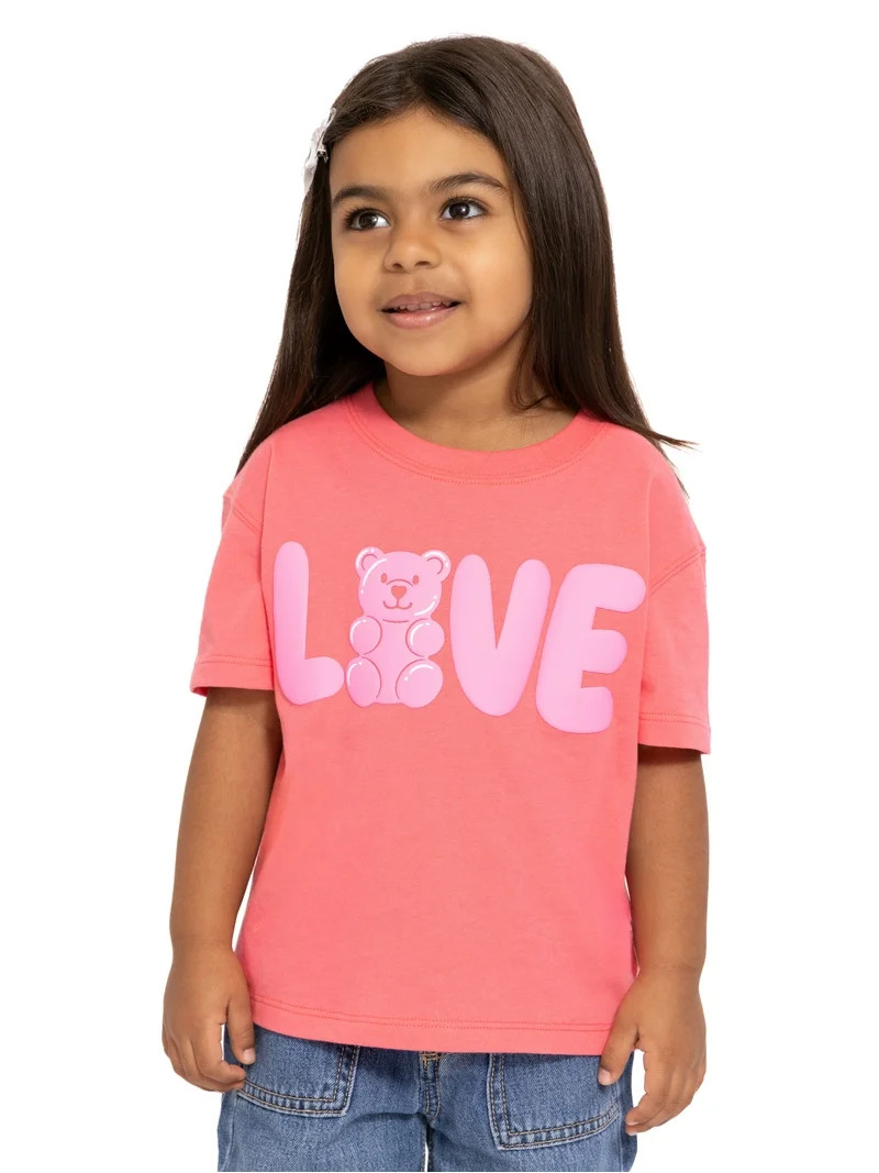 Valentine's Day Toddler Girls Graphic Tee from Way to Celebrate, Sizes 12M-5T | Walmart (US)