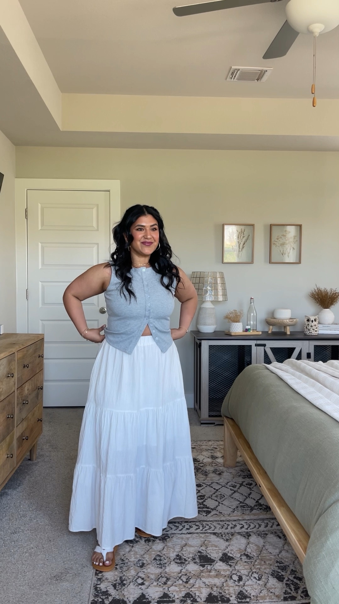 all from Amazon! I’m 5’1”, size 12, 165 lbs, 36D bra // TANK: size M, I sized down for a more fitted look. // SKIRT: size XL, I sized up for more room in the hips and thighs // SANDALS: true to size, super comfy! // CAMI BRA: size 38, size up one 

#LTKFindsUnder50 #LTKMidsize #LTKPetite