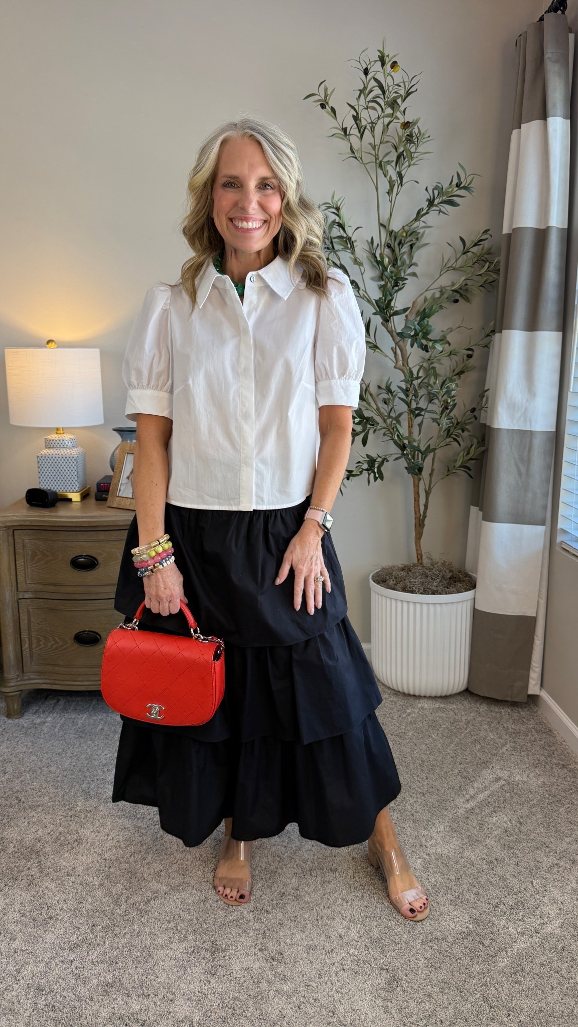 Loft ruffled tired skirt 

#LTKootd #LTKOver40