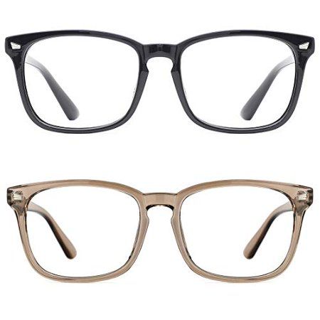 TIJN 2 Pack Blue Light Blocking Glasses for Women Men Nerd Computer Glasses UV Protection Anti Eyest | Walmart (US)