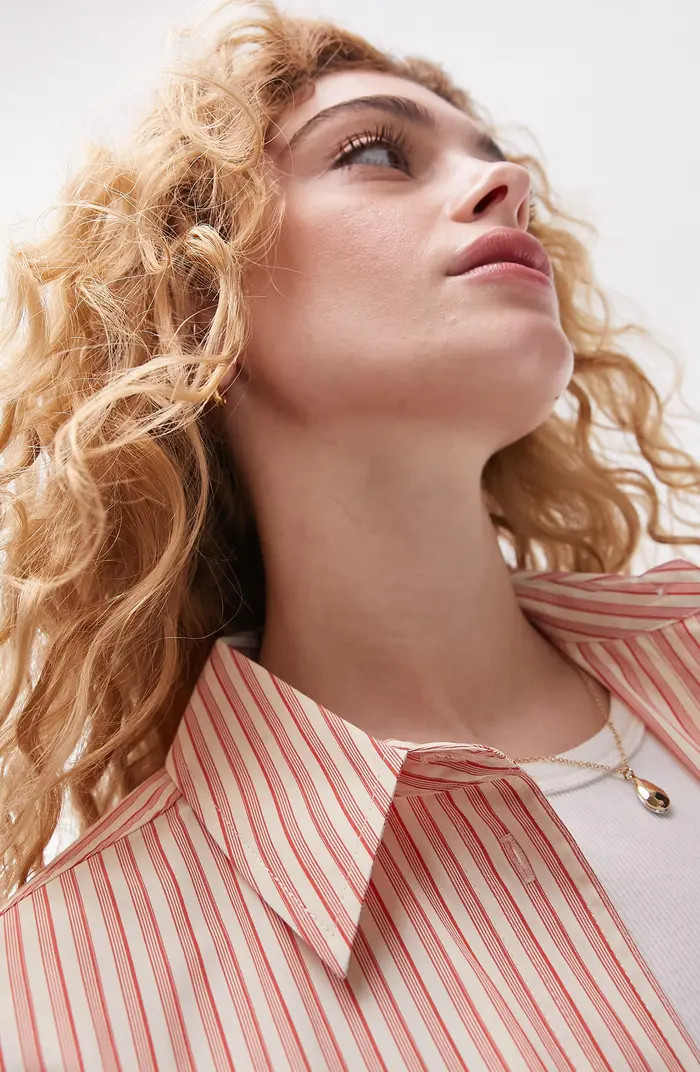 Oversize Stripe Cotton Button-Up Shirt | Nordstrom