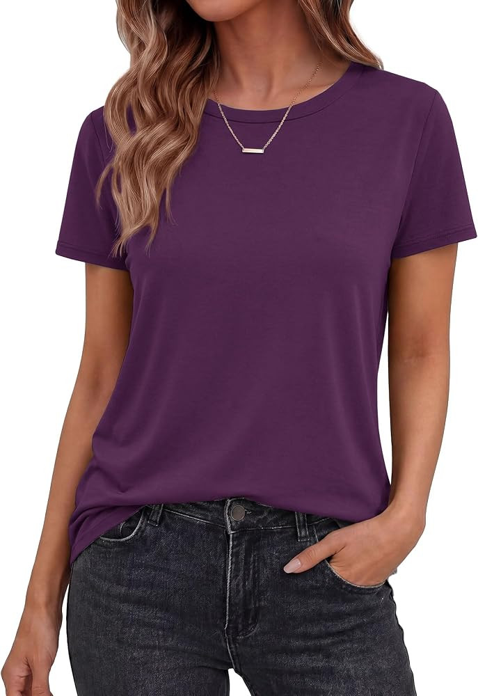 TNNZEET Tshirts for Women - Short Sleeve Spring Summer Tops Loose Fit Shirts Casual Clothes Basic... | Amazon (US)