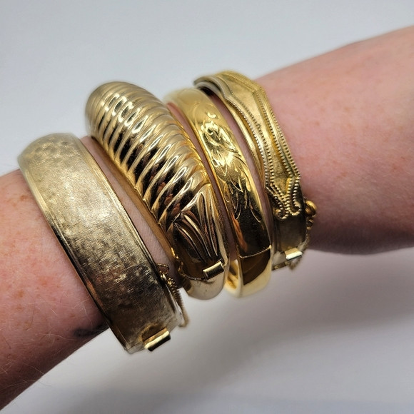 4 VTG Bangle Bracelets | 2 Coro, Napier, Whiting & Davis | SIGNED | Poshmark