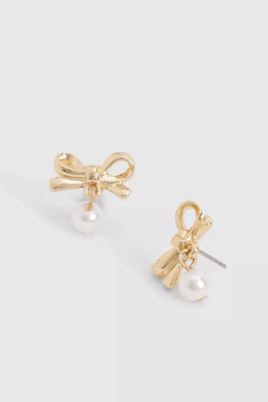 Bow & Pearl Drop Earrings | boohoo (US & Canada)