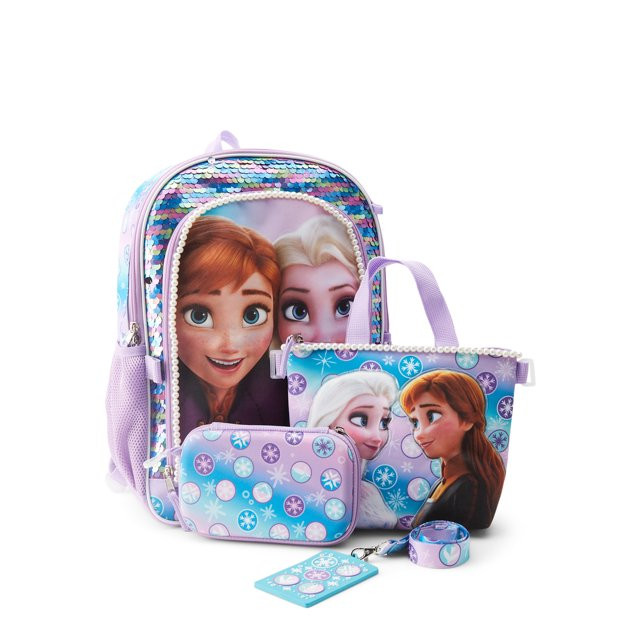 Disney Frozen Girl's 4-Piece Backpack with Lunch Bag Set - Lavender - Walmart.com | Walmart (US)