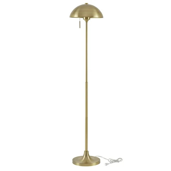 Better Homes & Gardens 62" Modern Pull-chain Brass Floor Lamp with Brass Dome Shade - Walmart.com | Walmart (US)