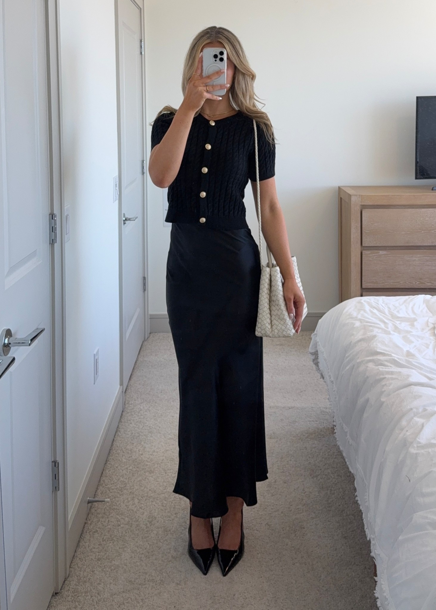 office outfit styling @onequince black silk maxi skirt 👩🏼‍💼🤍 #quincepartner

#LTKWorkwear #LTKootd