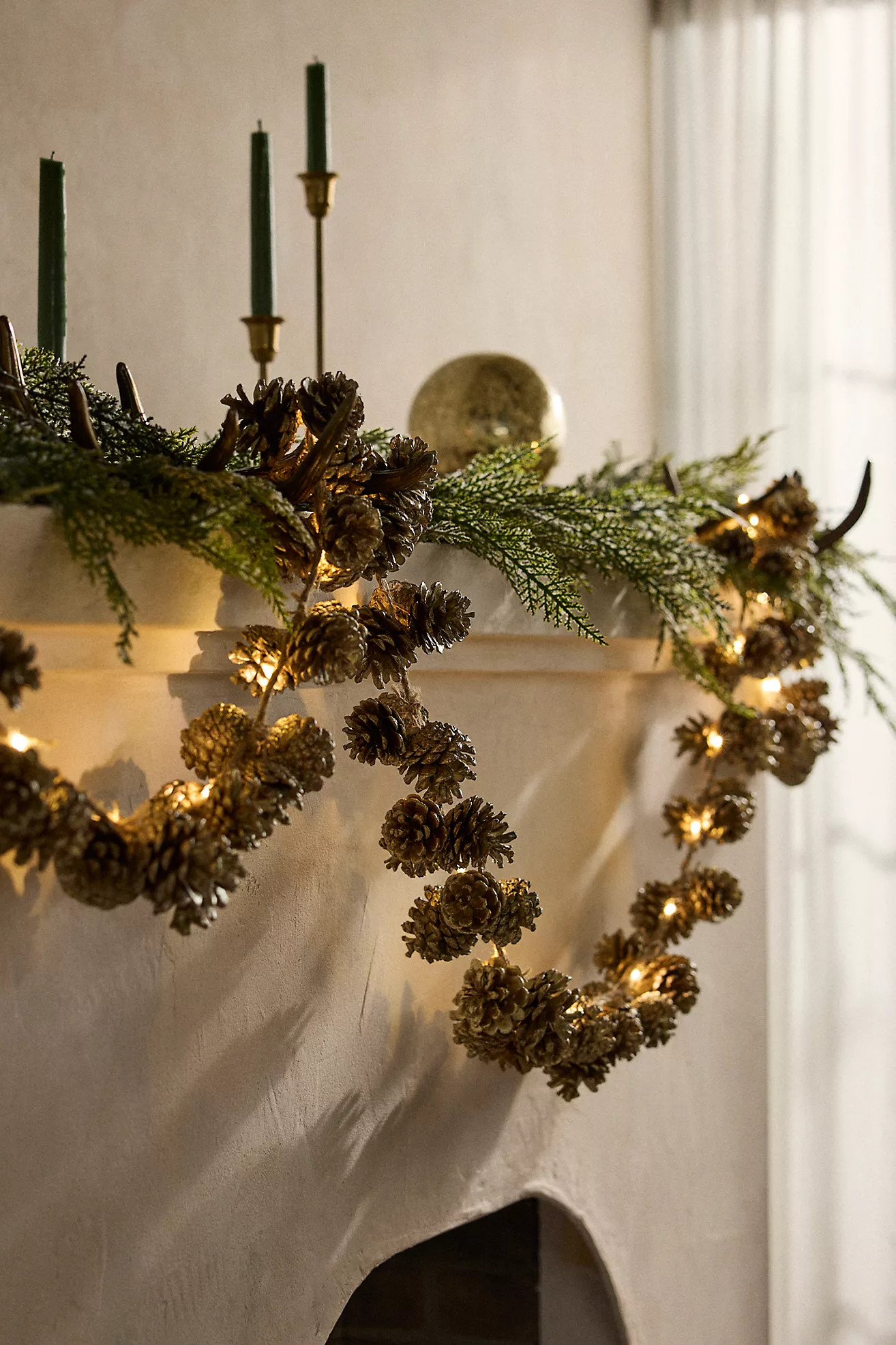 Pre-Lit Pine Cone Garland | Anthropologie (US)