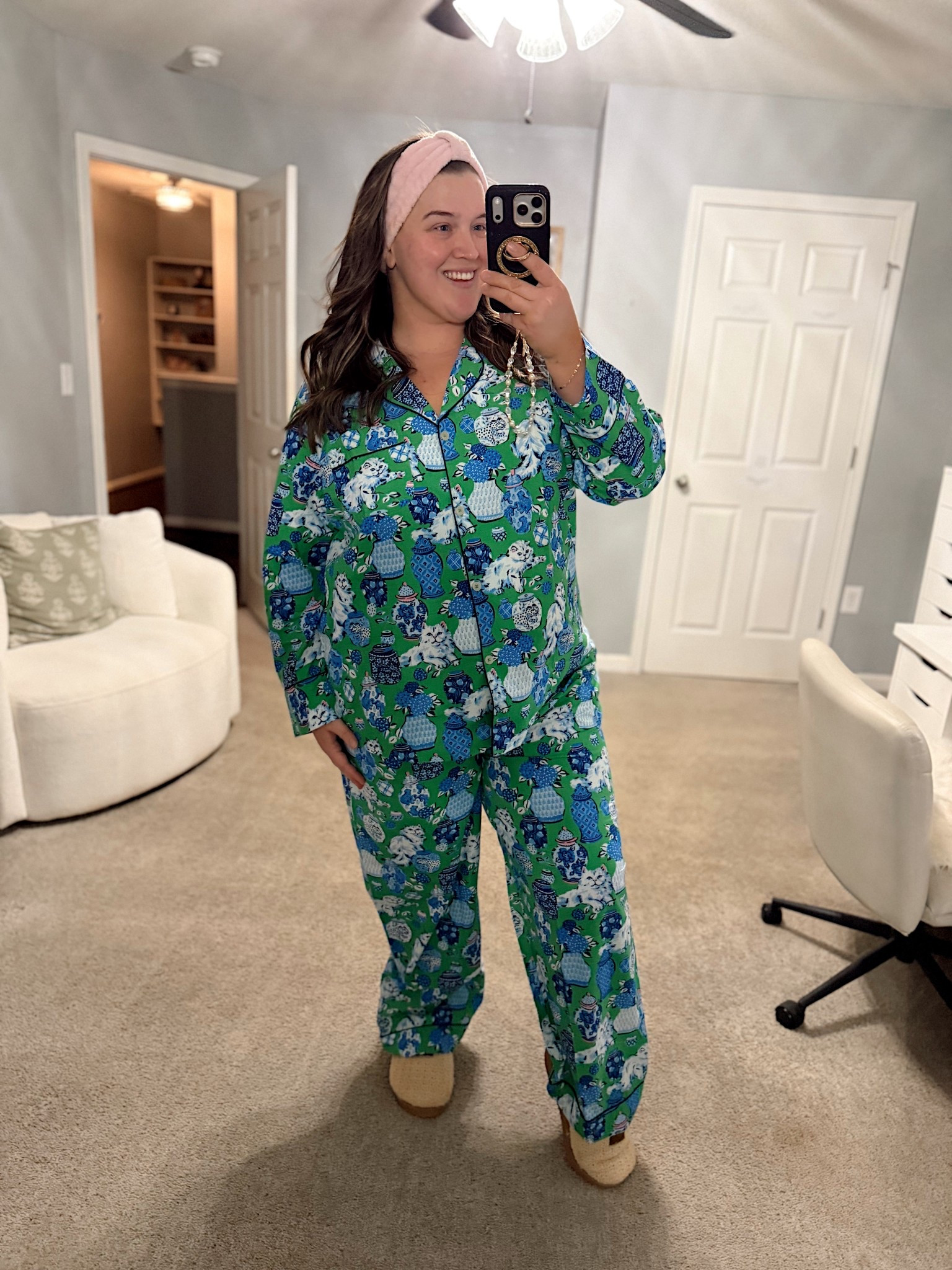 How cute are these pajamas?! 😻 Wearing @Printfresh Eco Cotton Pajamas I got on sale! Size-inclusive whimsical patterns are their expertise! I’ve been trying to find natural fiber options for sleeping since I’m such a hot sleeper and cotton is the way to go. Splurge worthy find ✅ Wearing a size 2X

#LTKmorningroutine #LTKPlusSize #LTKgrwm