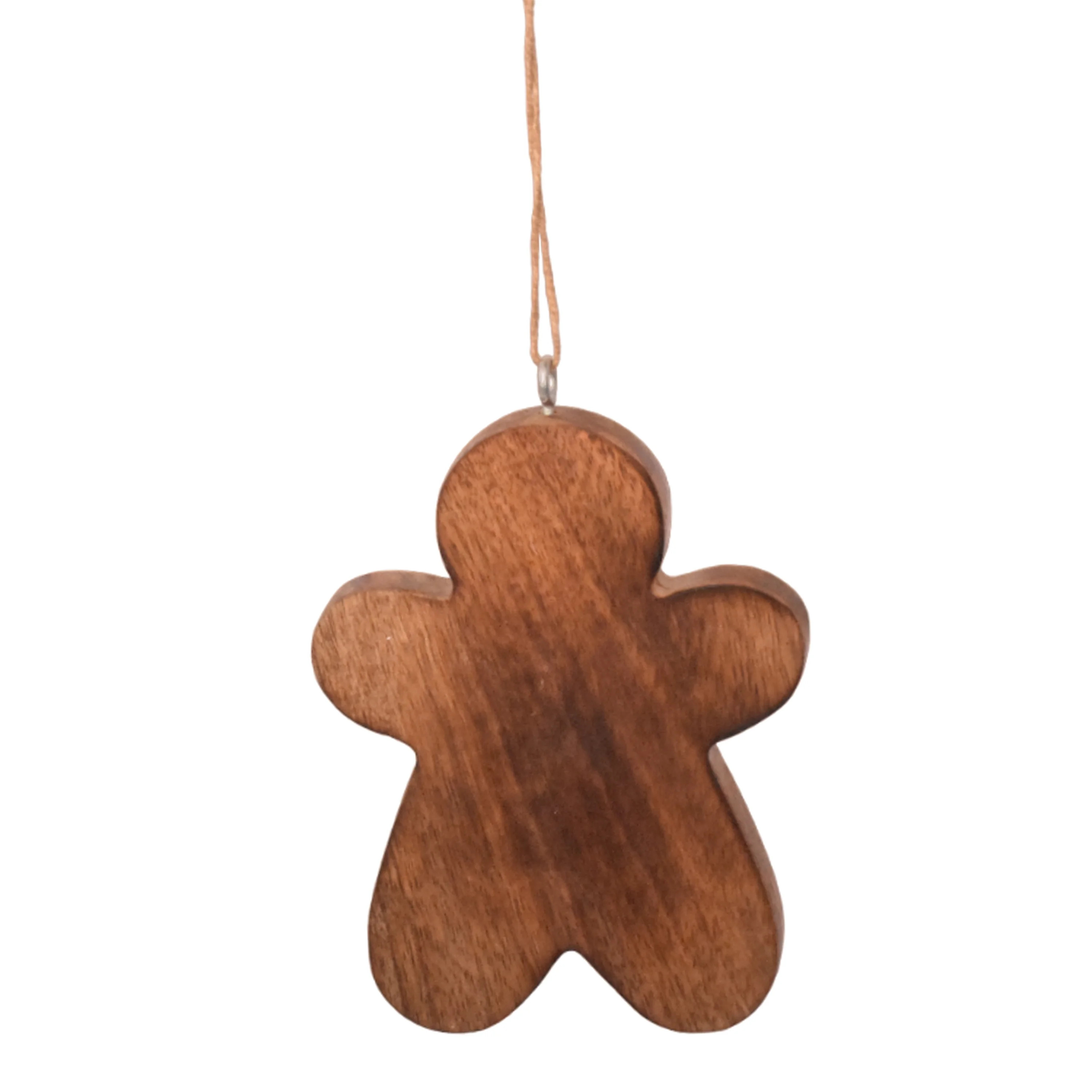 Natural Wood Gingerbread Christmas Ornament in Burn Finish, 5 in, by Holiday Time | Walmart (US)