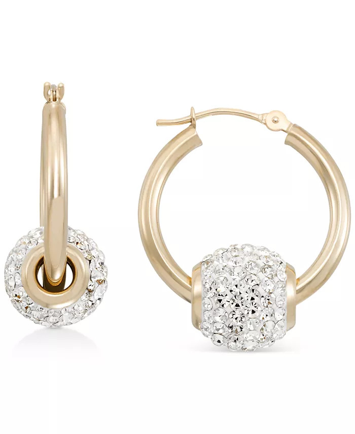 Macy's Crystal Fireball Hoop Earrings in 10k Gold - Macy's | Macy's