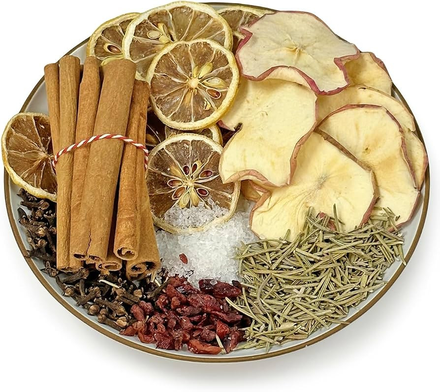 Potpourri Simmering - Dried Cranberry, Rosemary, Cloves, Lemon, Apple, Cinnamon and Salt, Stoveto... | Amazon (US)