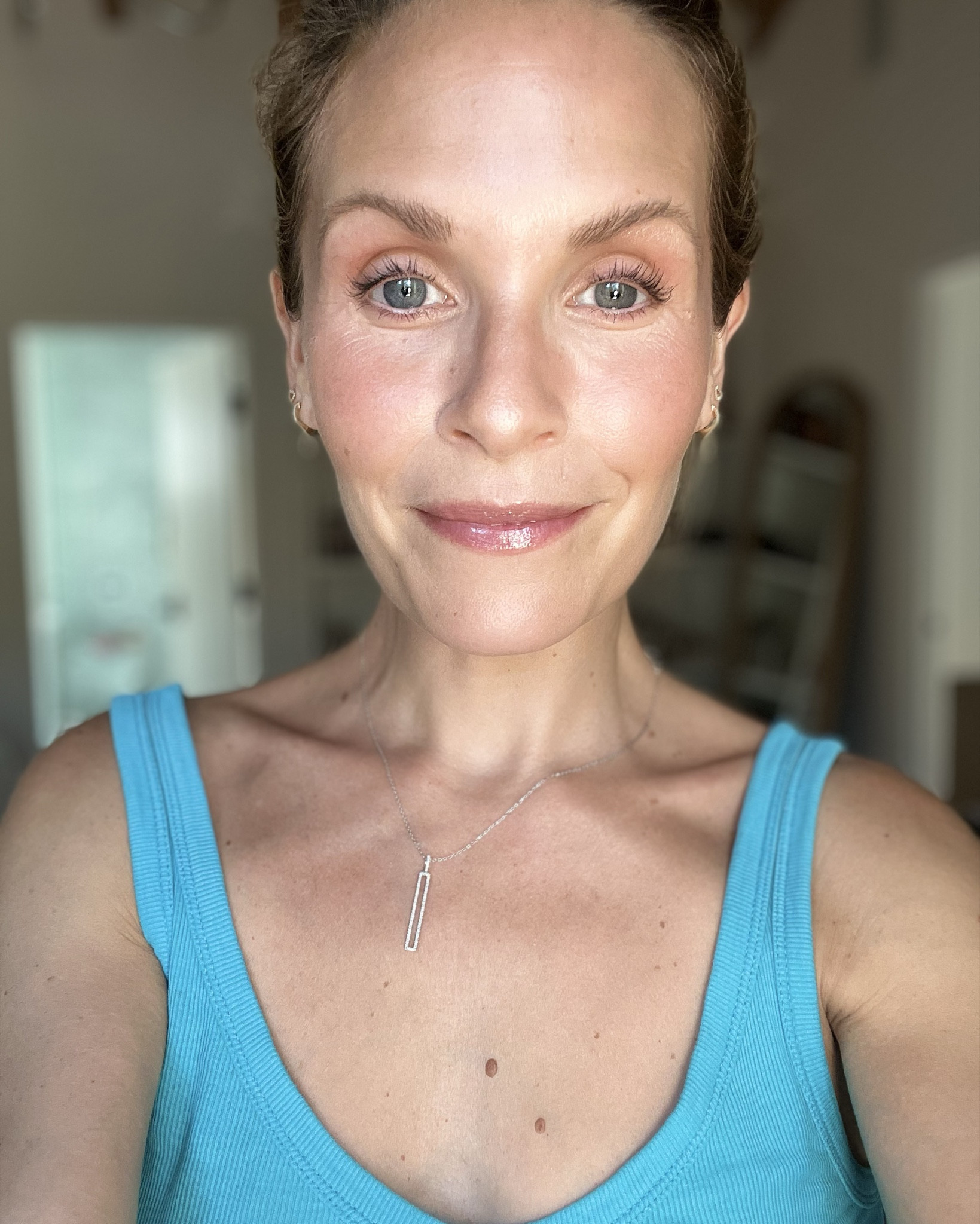 Makeup using only Saie Beauty! I LOVE this line. Its clean. It’s just luminescent. And every product feels and looks light and clean and fresh and glowy. Listing every product I used including accurate shades 🫶🏼

Slip tint - Two
Super gel - Bronze
Concealer - Three
Dew Bronze - Sand
Dew Blush - Rosy (apples) Dreamy (cheekbone)
Glow Sculpt - Bronze (lids) Pink (highlight accents)
Mascara - Black
Glossybounce - Dip

#LTKParties #LTKBeauty