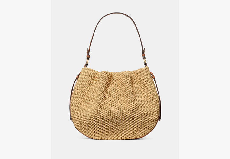 Kate Spade Pinch Straw Shoulder Bag, tan | Kate Spade Outlet
