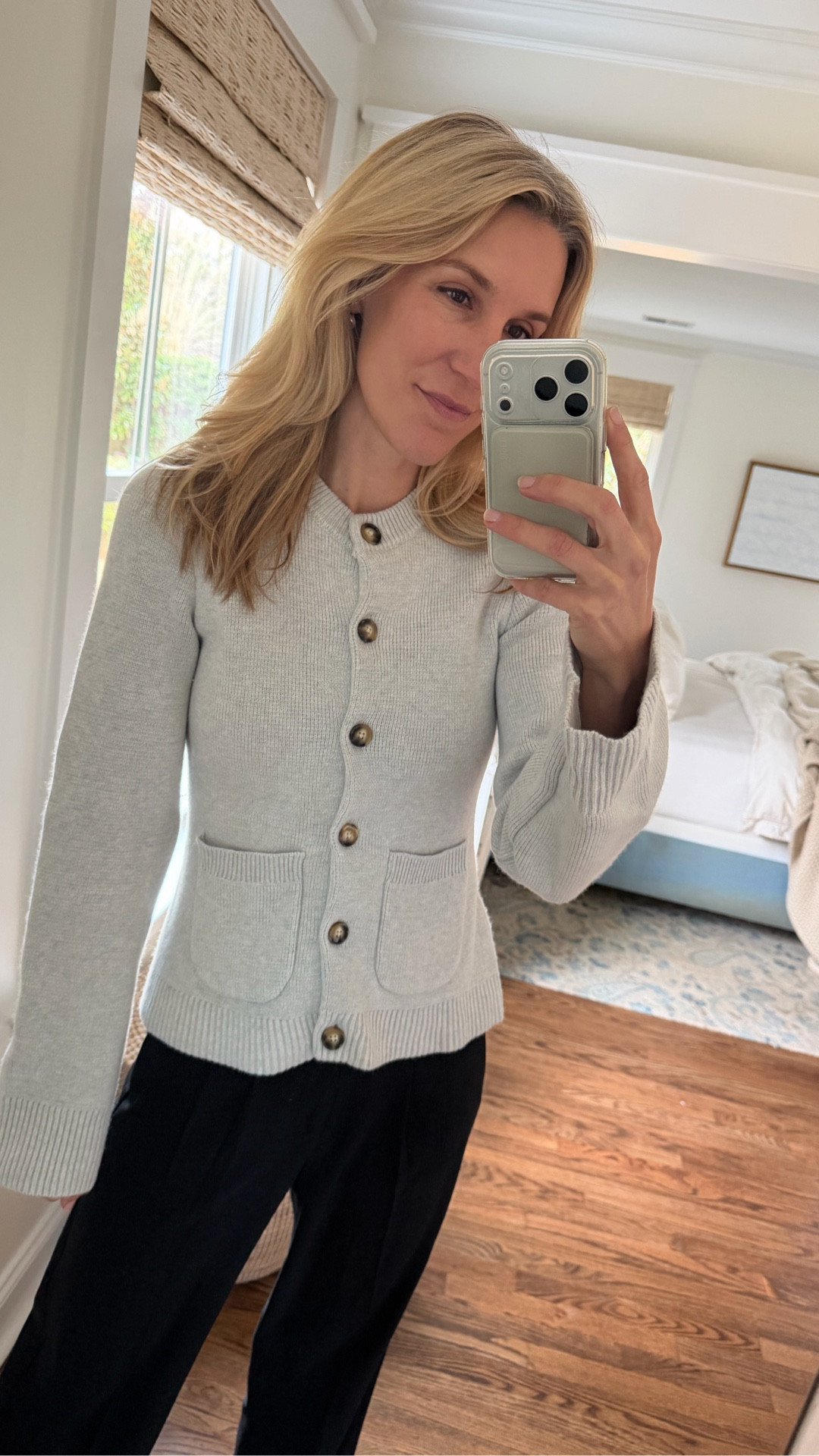 Wednesday work outfit! I love this cardigan sweater and have it in two colors. It’s structured and a great quality. 

#LTKWorkwear