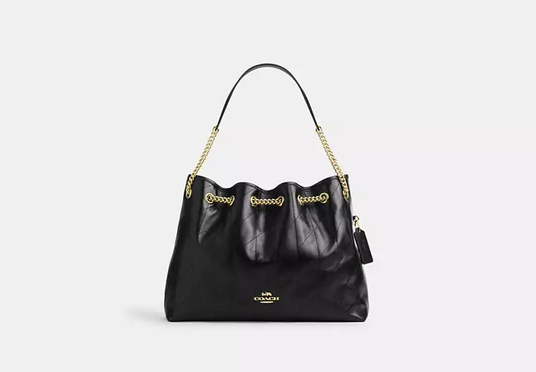 Coach Outlet Evelyn Shoulder Bag With Quilting - Black, Size: Large | Coach Outlet US
