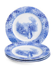 Set Of 4 Peter Rabbit Toile Lapin Dinner Plates | TJ Maxx