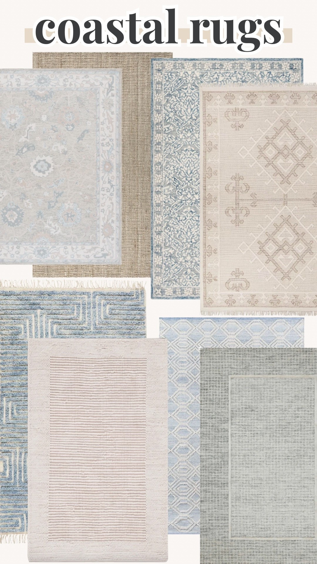 coastal rugs, coastal area rug, beach house rug, neutral rug, living room rug, bedroom rug, farmhouse rug, coastal farmhouse, modern coastal, striped rug, jute rug, woven rug, natural fiber rug, blue and white rug, ivory rug, cream rug, washable rug, vintage style rug, textured rug, large area rug, runner rug, entryway rug, family room rug, home decor, home refresh, coastal home, neutral home decor, timeless decor, Wayfair, Amazon home, rug finds, living room inspiration, bedroom decor, interior design, cozy home