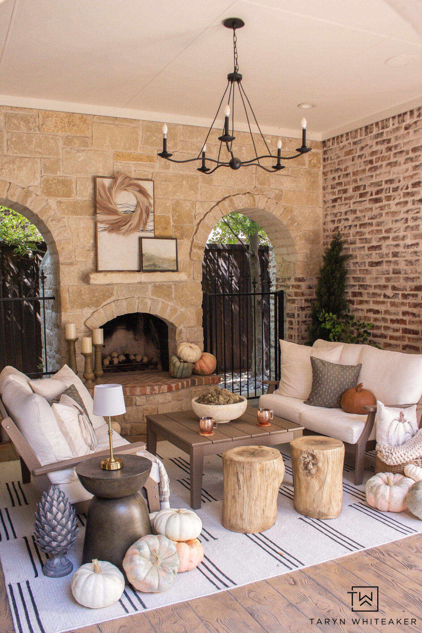 Bringing a little fall warmth outdoors 🍂 Neutral tones, cozy textures and simple seasonal touches make this space feel so inviting.

#LTKSeasonal #LTKHome