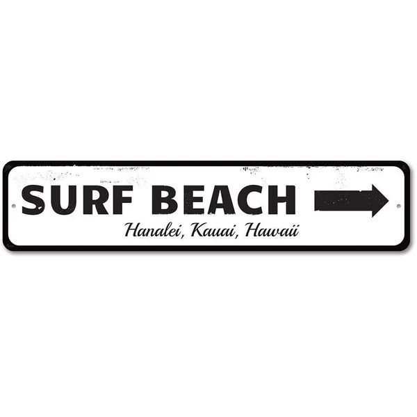 Surf Beach Aluminum Sign | Wayfair North America