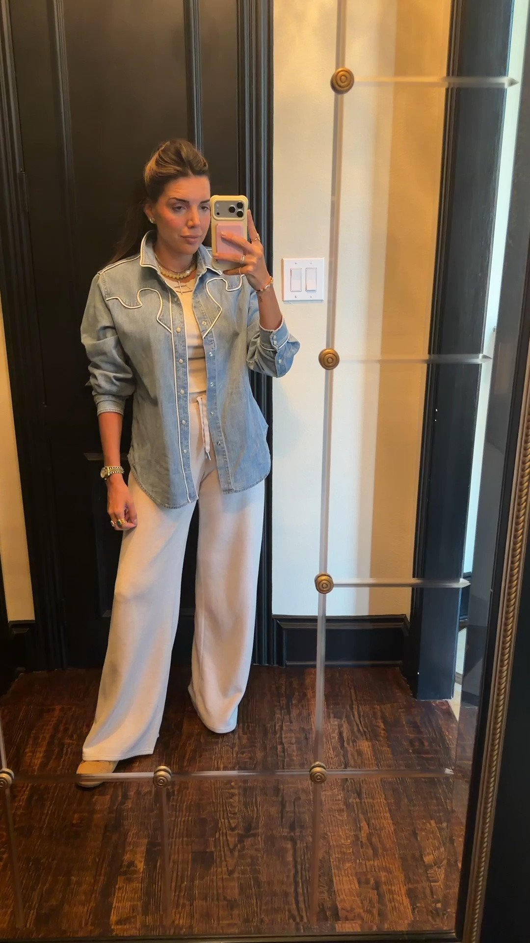 road trip ootd!! the material of the pants are the comfiest to travel in!!! Threw this denim top over to spruce up my look a bit!!

#LTKootd #LTKdayinmylife