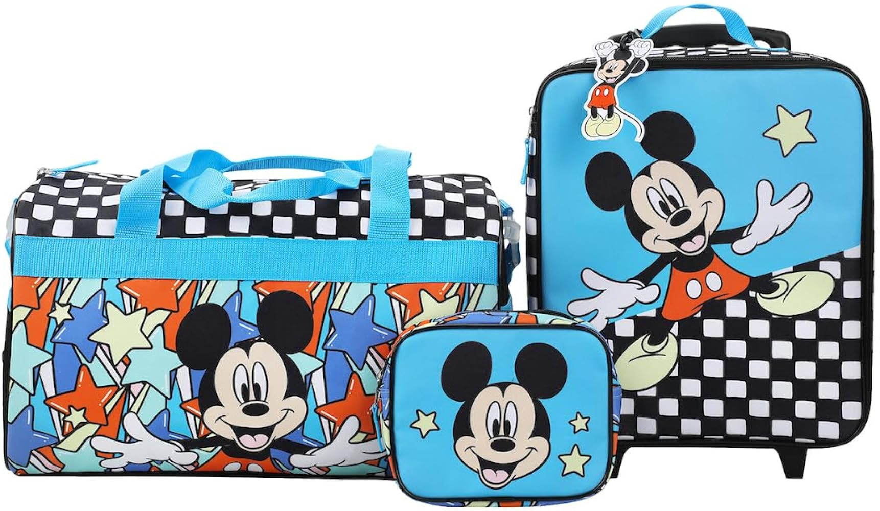 Bioworld Disney Mickey Mouse Polka Dots Youth 4-Piece Travel Set Carry on Luggage | Amazon (US)