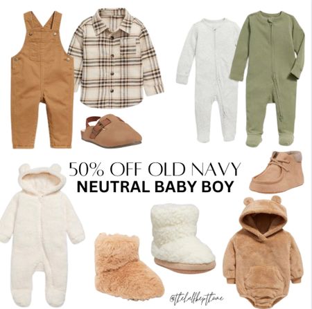 50% off old navy neutral clothes for baby boy! Sitewide sale on kids clothes! 

#LTKCyberWeek #LTKbaby #LTKsalealert