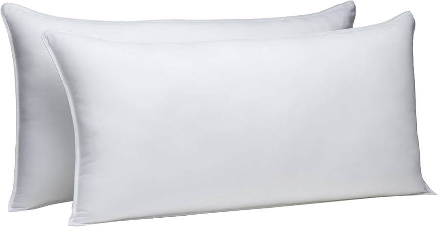 Amazon Basics Down-Alternative Pillows for Stomach and Back Sleepers, Soft Density, Machine Washa... | Amazon (US)
