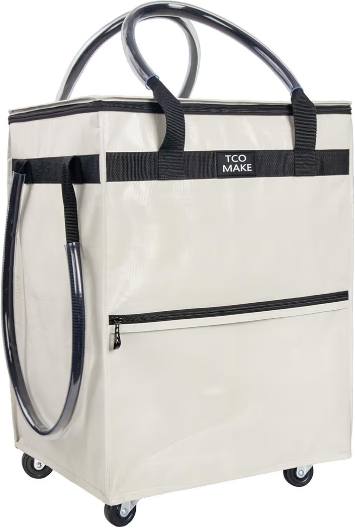 Reusable Grocery Bag on Wheels, (Medium, Beige) Rolling Shopping Bags with Wheels and Handle, Fol... | Amazon (US)