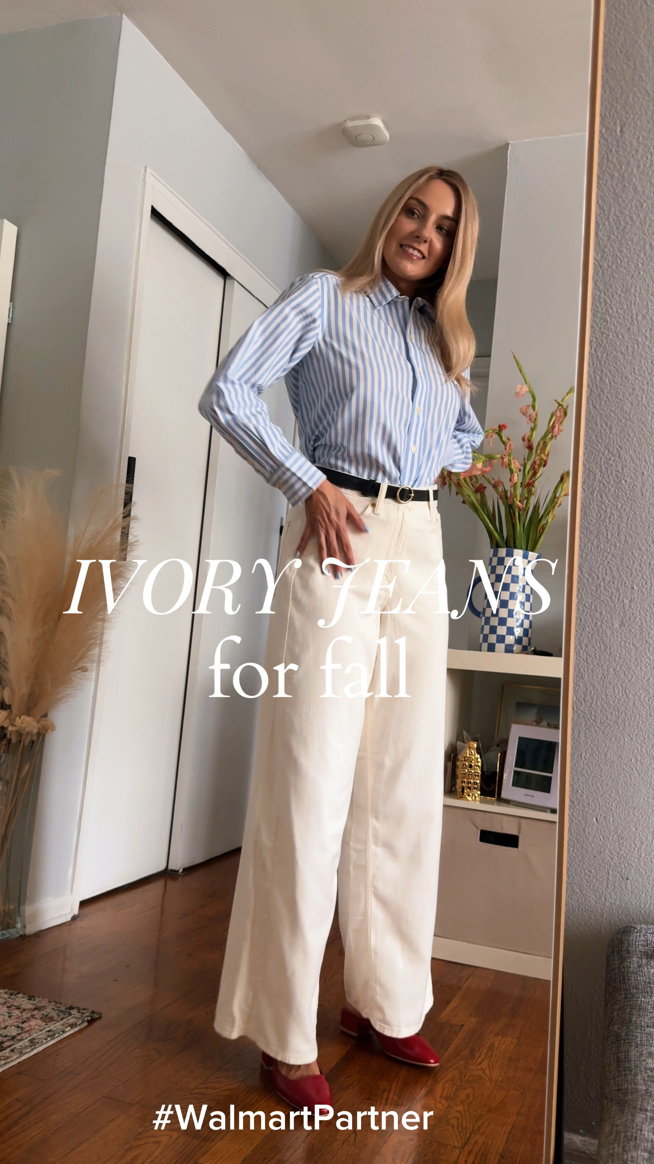#WalmartPartner I can’t get enough of this pair of jeans! The ivory color is the perfect addition to any fall wardrobe. These wide-leg pants are not only stylish but also budget-friendly, coming in at under $20. They add a crisp and cool touch to any fall outfit. Whether you pair them with a striped shirt or a black blouse, they look fabulous. And the best part? You can find them at @Walmart below $20! #WalmartFashion

Fall transition outfit • workwear • back to school • easy fall outfit 


#LTKVideo #LTKWorkwear #LTKStyleTip