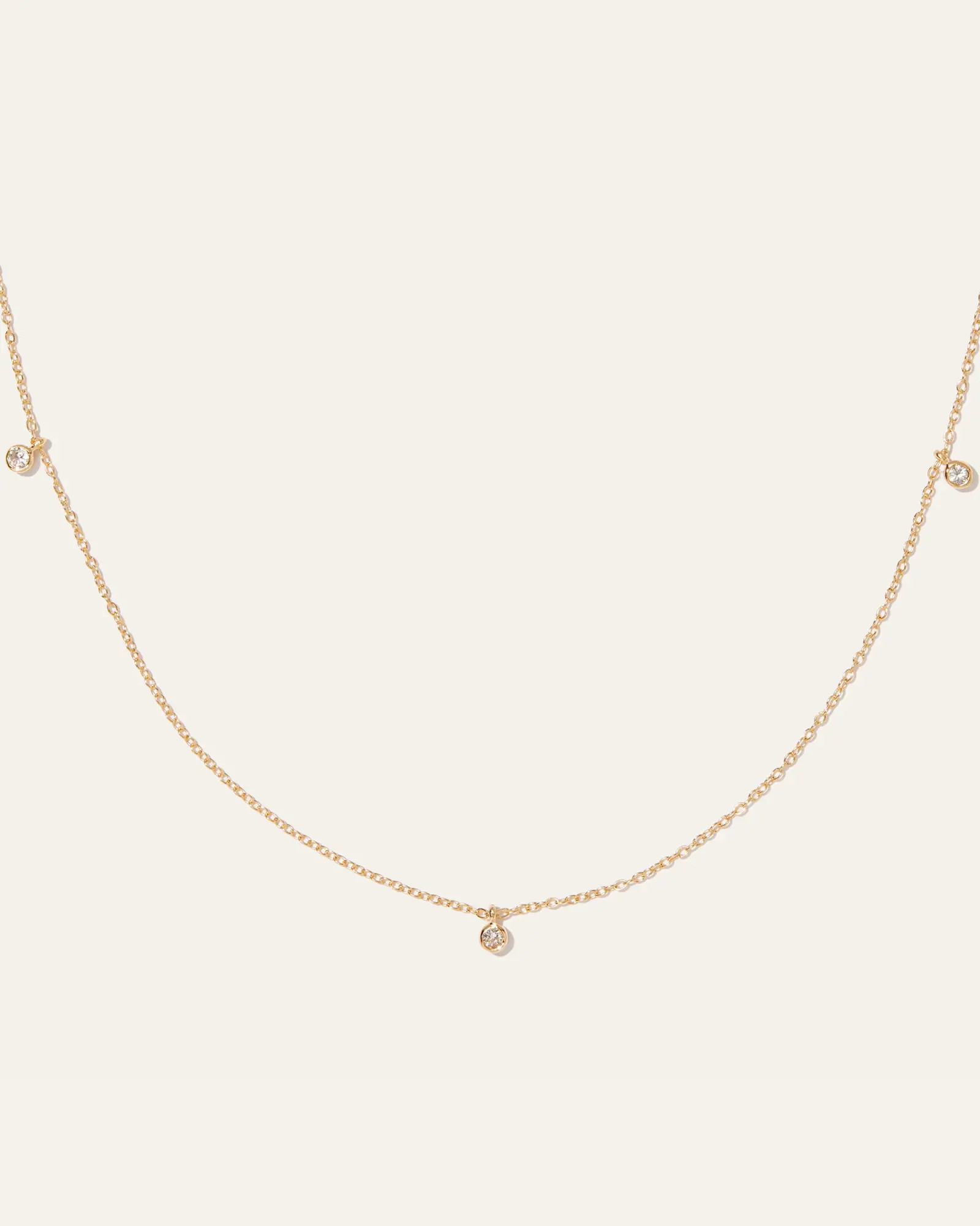 White Sapphire Triple Bezel Drop Choker | Quince