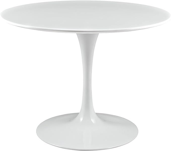 Modway Lippa 40" Mid-Century Modern Dining Table with Round Top and Pedestal Base in White | Amazon (US)