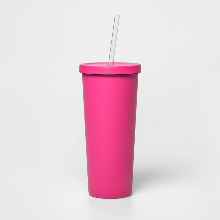 20oz Stainless Steel Tumbler with Straw Pink - Sun Squad™ | Target
