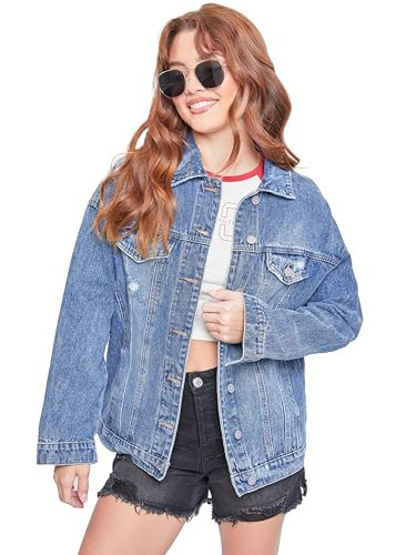 YMI Jeans Women's Oversized Denim Jacket, 2038M, M | Amazon (US)